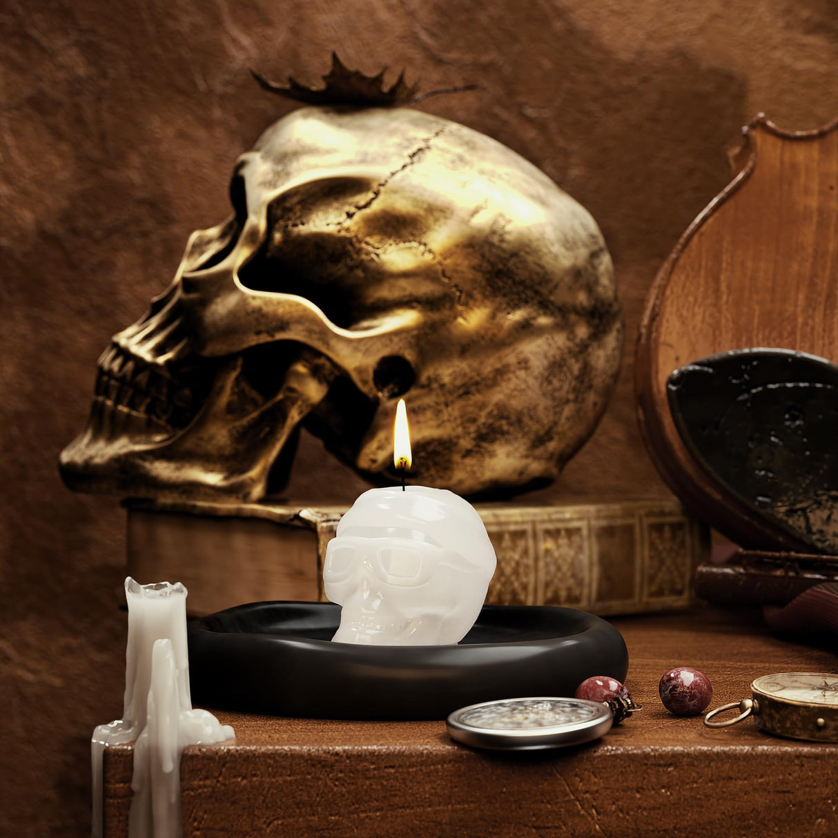 Readaeer Skull Silicone Molds, 3D Skull Molds, 6 Style Large Silicone Molds for Resin, Ice, Chocolate, Soap, Clay, Candle Wax Casting, Halloween Home Decoration READAEER