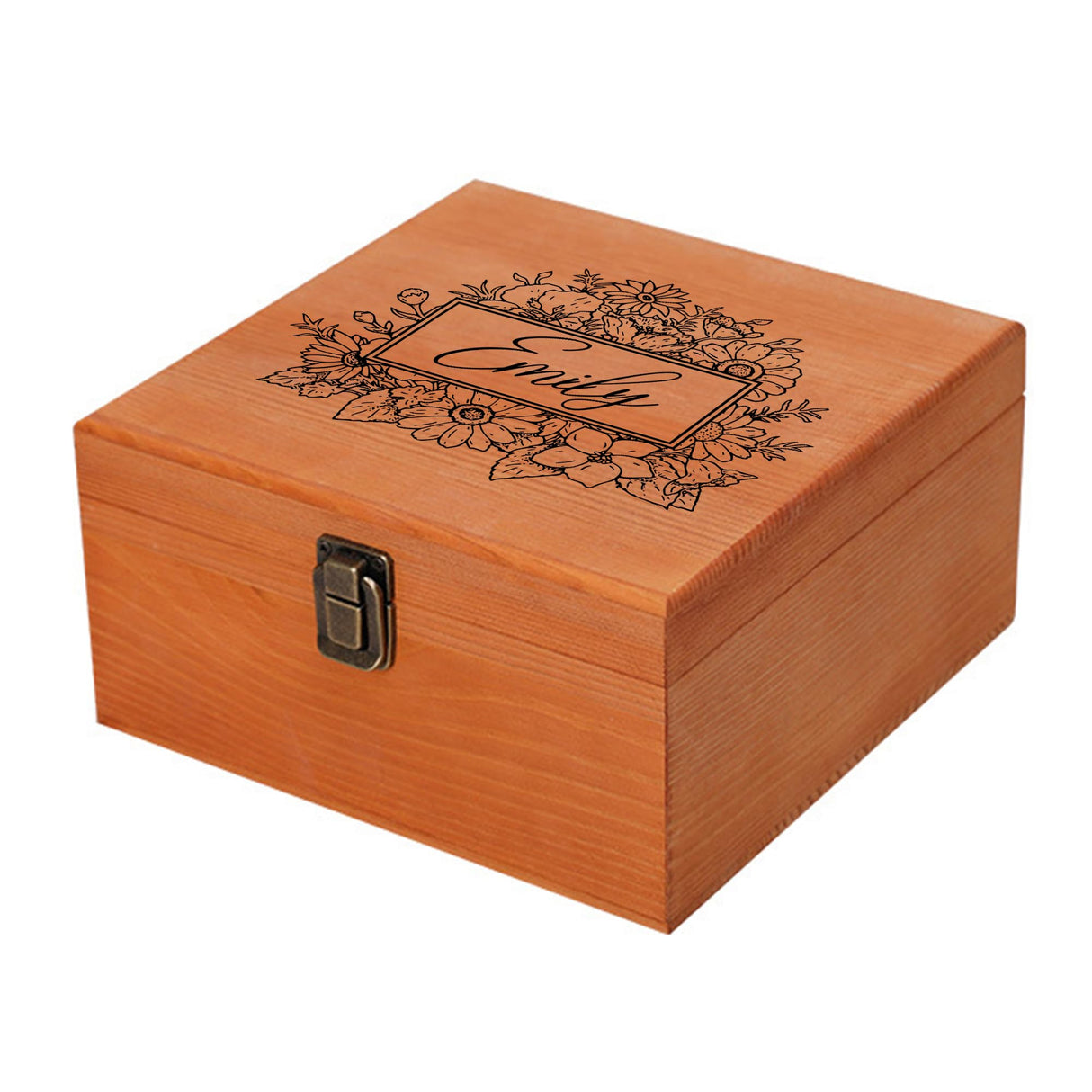 Cooayyaooc Personalized Keepsake Memory Box Custom Name Wooden Decorative Storage Box with Lids, Christmas Gift Box for Women Men Customized Gifts Cooayyaooc