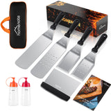 HOMENOTE Griddle Accessories Kit, Exclusive Griddle Tools Spatulas Set for Blackstone - 8 Pcs Commercial Grade Flat Top Grill Accessories - Great for Outdoor BBQ, Teppanyaki and Camping, Black homenote