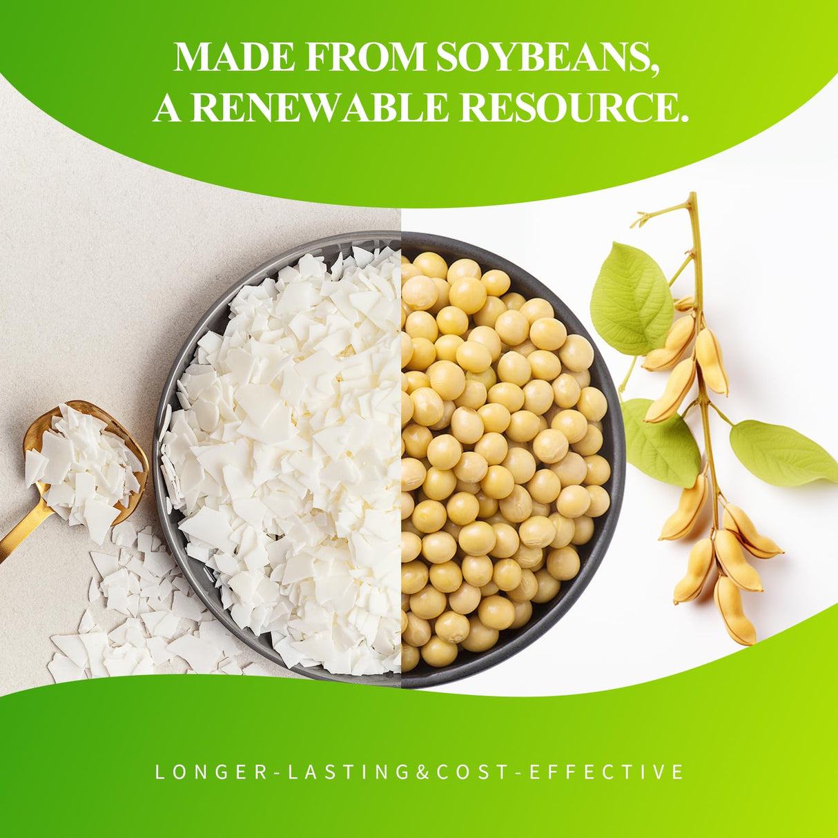 2LB Soy Wax Flakes, Natural Soy for Candle Making, Premium Candles Wax for Handmade Candles Making Supplies No additives Supplies for Container, Cup, Scented, DIY (890G / 32 OZ) Aaicandle