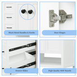 Merax 36" Bathroom Vanities Cabinet with Right Side Sink, Multi-Functional Drawers, Two Soft Closing Doors, Open Shelf, White Merax