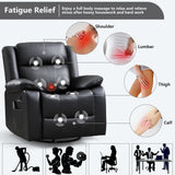 ANJ Swivel Rocker Recliner Chair, Manual Rocking Glider Massage Recliner with Heat, Overstuffed PU Leather Big Large Recliner for Living Room Bedroom Nursery ANJ