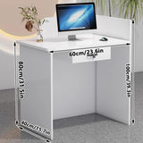 AYHARYLH Modern White Reception Desk with Counter & Lockable Drawers - Wood Front Desk Reception Counter with LED Light for Office, Salon, Retail, Lobby, Hotel, Home AYHARYLH