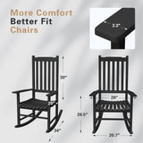 Greesum Outdoor Rocking Chair, Acacia High Back Oversized All-Weather Lounge Rocker with 320 lbs of Support for Patio, Garden, Deck, Porch,Brown Greesum