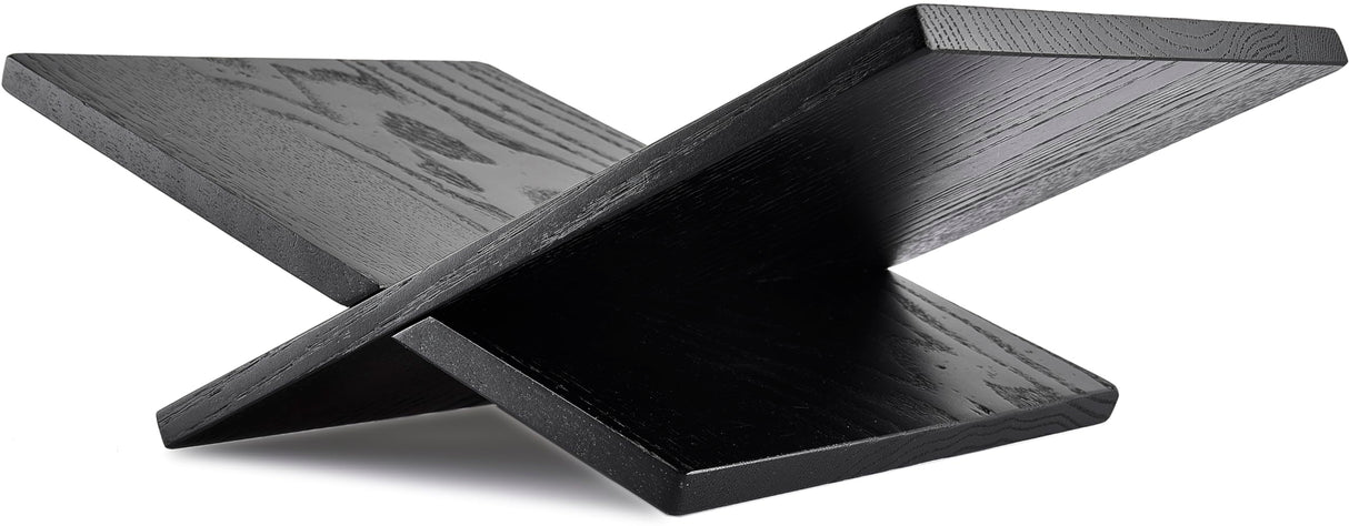 Honygebia Solid Wood Book Stands - Cross Frame Black Oak Wooden Book Holder, Open Bookstand for Display and Reading, Suitable for Art, Bible, Cookbook, Easel, Magazine, Textbooks Honygebia