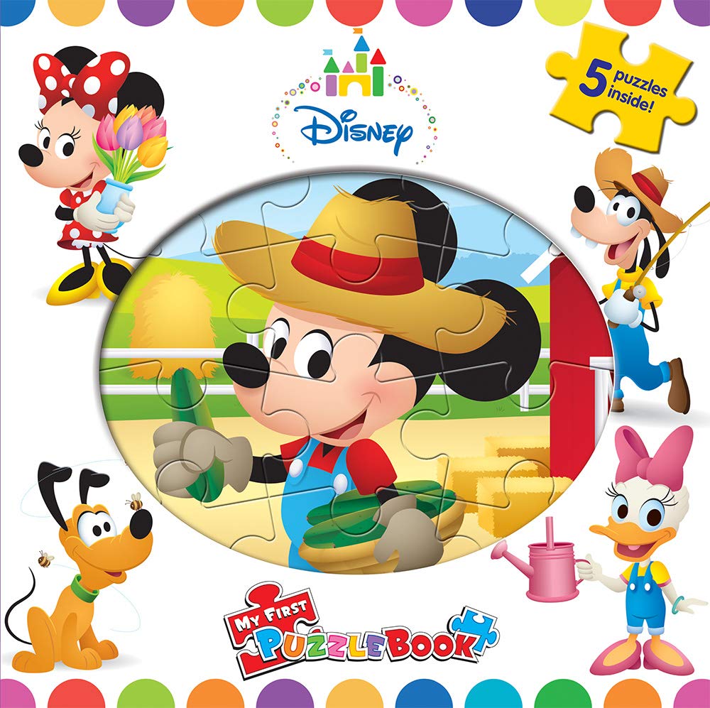 Disney Baby My First Puzzle Book - Jigsaw Puzzles for kids, 10-page board book, 5 puzzles to enjoy