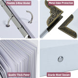 Vienrose DIY Scrapbook Photo Album Kit with Pens Tapes and Stickers 60 Pages Hardcover 8.3x10.5 Inches 3 Rings Removable Blank Paper Scrapbooking for Lover Friends Kids Wedding White Vienrose