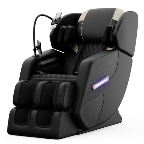 Massage Chair Full Body, Zero Gravity Massage Chair with Auto Modes, Airbag Massage, 6 Fix Point Rollers, Foot Massage, Heating, Touch Screen Controller, Home Relaxation Recliner with Massage, Black-2 Msutree