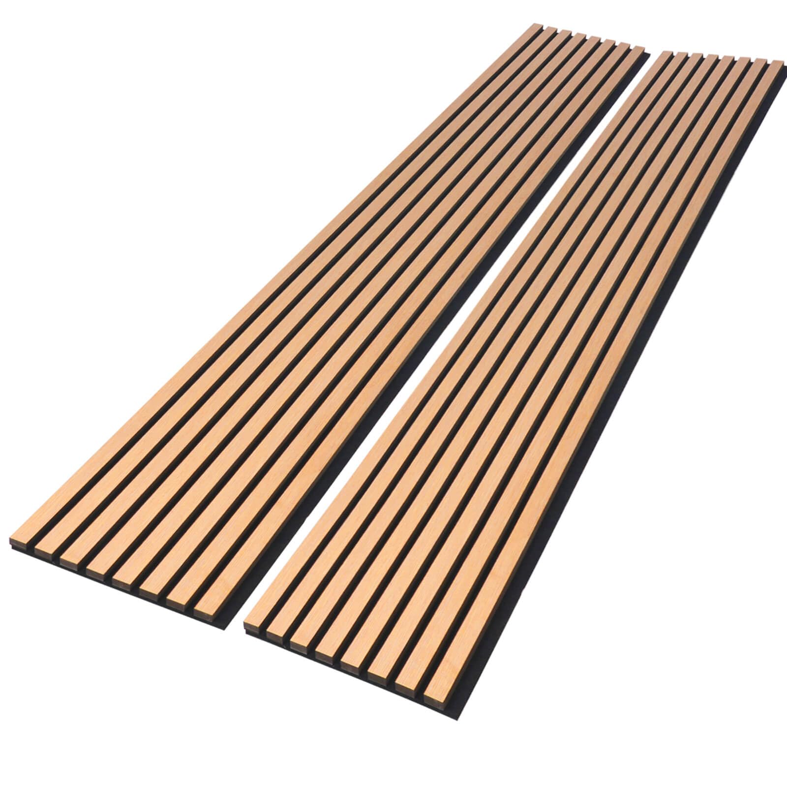 KVENI Acoustic Wood Slat Wall Panels - Modern Wood Panels for Wall, 3D Fluted Sound Absorbing Panel with Wood Finish, Noise Cancelling & Absorbing Wooden Panels, 94.49” x 13” Each, 0.82” Dept - WoodArtSupply