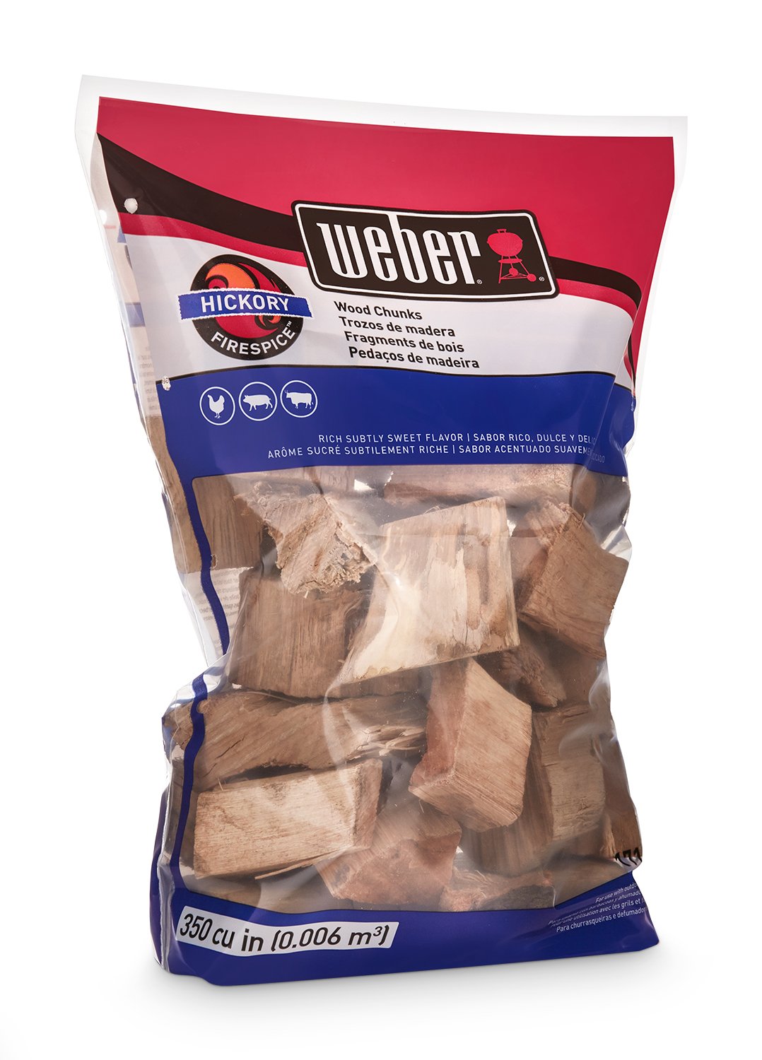 Weber Hickory Wood Chunks, for Grilling and Smoking, 4 lb. Weber