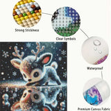 5D Little Deer Diamond Painting Kits for Adults Beginner, Full Round Drill Diamond Art Painting Kits for Animal Deer,DIY Diamond Dot Gem Art for Adults Home Wall Decor 13.8 X 13.8 Inch GEMFAMILY