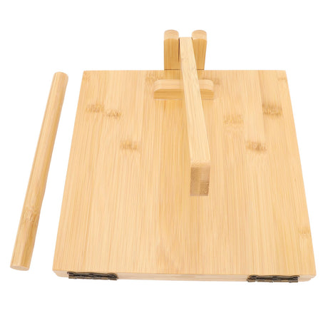 Asixxsix Wooden Tortilla Press Maker, 10 Inch Dough Press Machine with Rolling Pin and 50Pcs Parchment Paper, Manual Corn Tortilla Maker for Homemade Mexican Tortillera, Taco, Roti Asixxsix