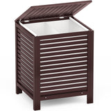 Homykic Bamboo Laundry Hamper, 2-Section 120L Laundry Hamper with Lid and Removable Liner Bag, Large Raised Laundry Basket Sorter for Clothes, Bathroom, Bedroom, Easy to Assemble, Espresso Homykic