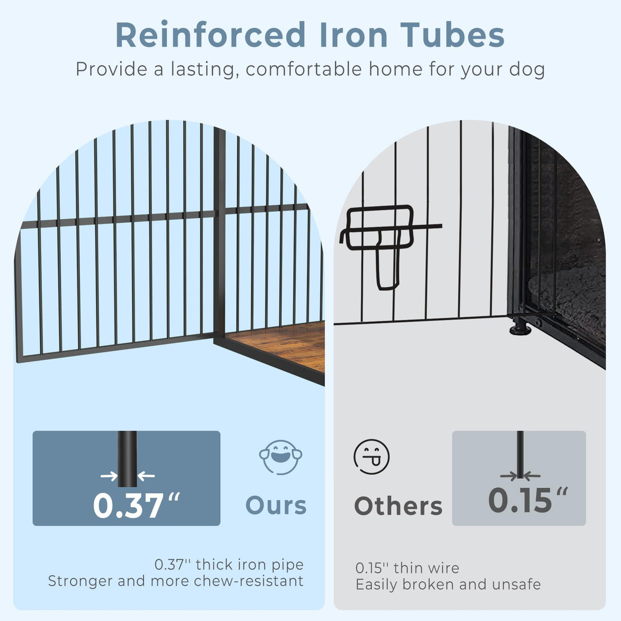 Lyromix 86.62''Dog Crate Furniture Large Breed TV Stand for 2 Dogs with Double Rooms,Wooden Dog Kennel Dog Crate End Table with Removable Divider for Large Medium Dogs, Can Use Separately, Brown Lyromix