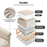 AIRSKY Leather Recliner Chair, Top Grain Leather, Italian Water-Washing Process, Movable Headrest,Swivel Rocker Recliner, Nursery Rocking Chairs,Wall Hugger Recliners, Living Room Chair, Beige, R3 AIRSKY