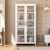 Glass Display Cabinet, 5-Tier Curio Cabinet with Glass Doors, Metal Display Case with Adjustable Shelves, Display Cabinet for Collectibles & Toy Organizer for Home, Office, Playroom, Living Room Orixal