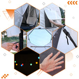 jumpfly 14FT Trampoline Tent for Kids(Tent Only), Fit for 6 Curved Poles Round Trampoline, Trampolien Shade Cover with LED Light, Outdoor Trampolien Accessories, Anti-Tear, Black jumpfly