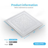 Art3d Drop Ceiling Tiles, Glue up Ceiling Tiles, 2'x2' Plastic Sheet in White (12-Pack, 48 Sq.ft) Art3d