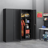 Coolsun Metal Wardrobe Closet with Locking Doors, 71" Steel Storage Cabinet for Hanging Clothes, Lockable Wardrobe Cabinet with Adjustable Shelves and Hanging Rods for Home Office,Gym Coolsun