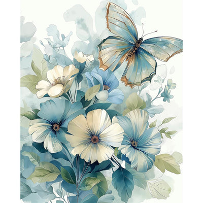 Natuyalo Paint by Numbers for Adults Beginners Paint by Number Kit Butterfly, DIY Acrylic Paint by Numbers Kits Flowers Colorful Paintworks Artwork for Adults Beginner, 16x20 Inch