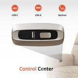 MCombo 64.6" Wall Hugger Power Loveseat Recliner Sofa with USB Ports, Reclining Loveseat for Small Spaces Living Room RV, Fabric PR635M1 (Beige) MCombo