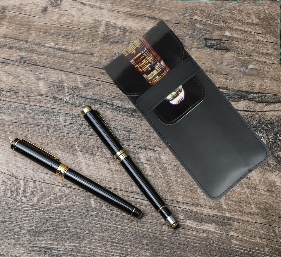 Yongkang Sublimation Pen Bag Pen Sleeve 3 Pieces (Blank Leather + Colored Leather) Capacity of 1-5 pens DIY Process (Black) Yongkang
