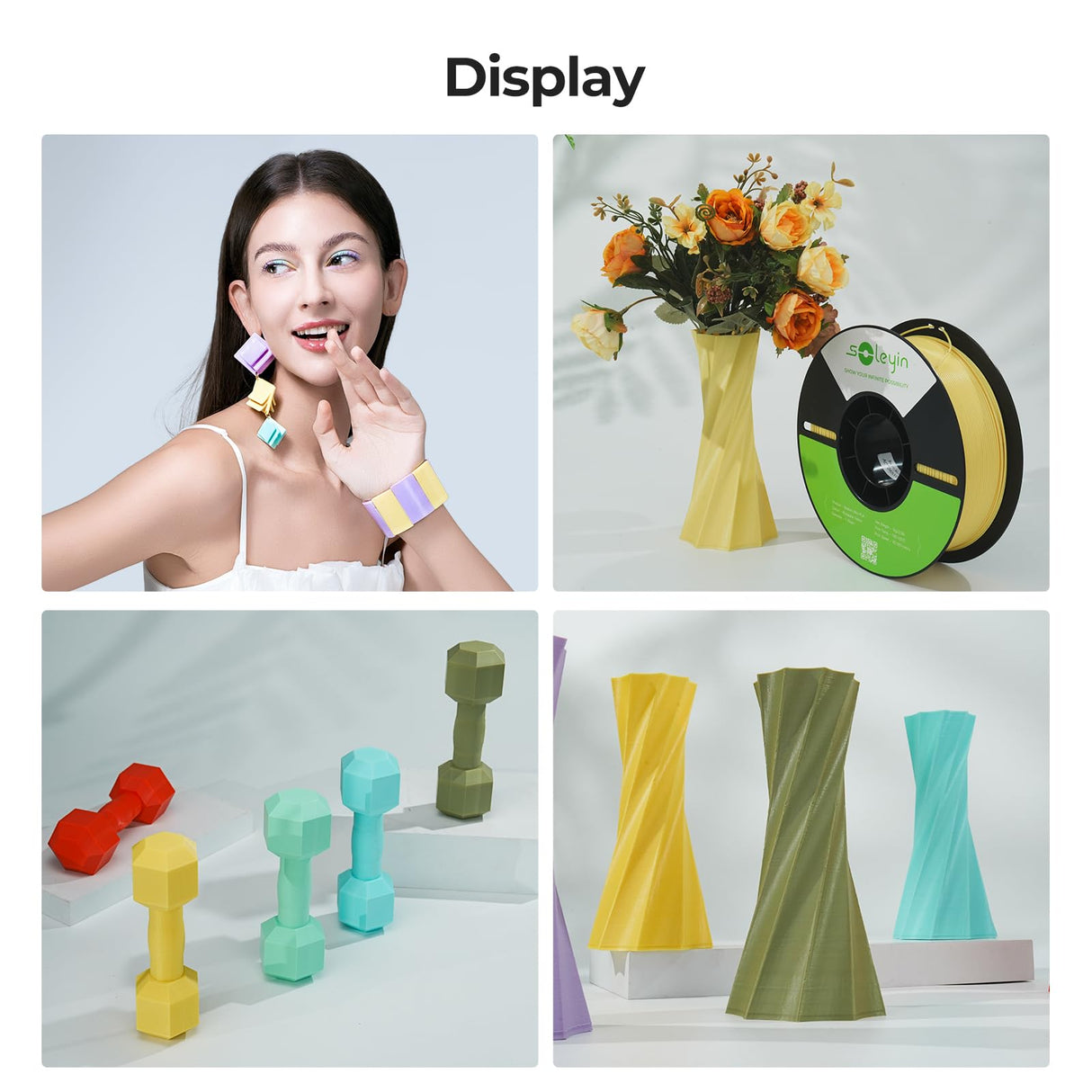 Cregrant3D Soleyin Filament 1.75mm Ultra PLA Filament for 3D Printing High Speed 30-300mm/s Accuracy +/- 0.02mm, 1kg Spool (2.2lbs), Fit Most FDM 3D Printer, Soleyin by Creality Filament, PLA White Cregrant3D