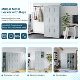 MIIIKO Metal Lockers 3 Tier 3-Wide, Employee Storage Locker with Keys and 9 Doors, 71" Tall Locking Storage Shelf Organizer for Work, School and Gym MIIIKO