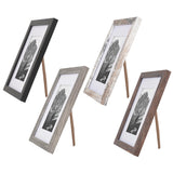 Americanflat Rustic 8x10 Picture Frame Set of 4 - Use as 5x7 Picture Frame with Mat or 8x10 Frame Without Mat - Photo Frame with Textured Engineered Wood, Shatter Resistant Glass, and Easel Americanflat