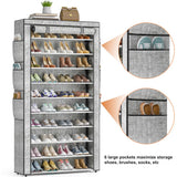 OYREL Shoe Rack 10Tier Large Capacity 50-56Pairs Beautiful Tall Shoe Shelf Free Standing Storage Cabinet Entryway Closet OYREL
