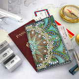 2 Pieces Diamond Painting Leather Passport Holder, DIY Special Shaped Crystal Painting Travel Passport Protective Cover for Boarding Pass, ID Card, Driver's License-20X14CM (AA082-AA220) Vocttaiy