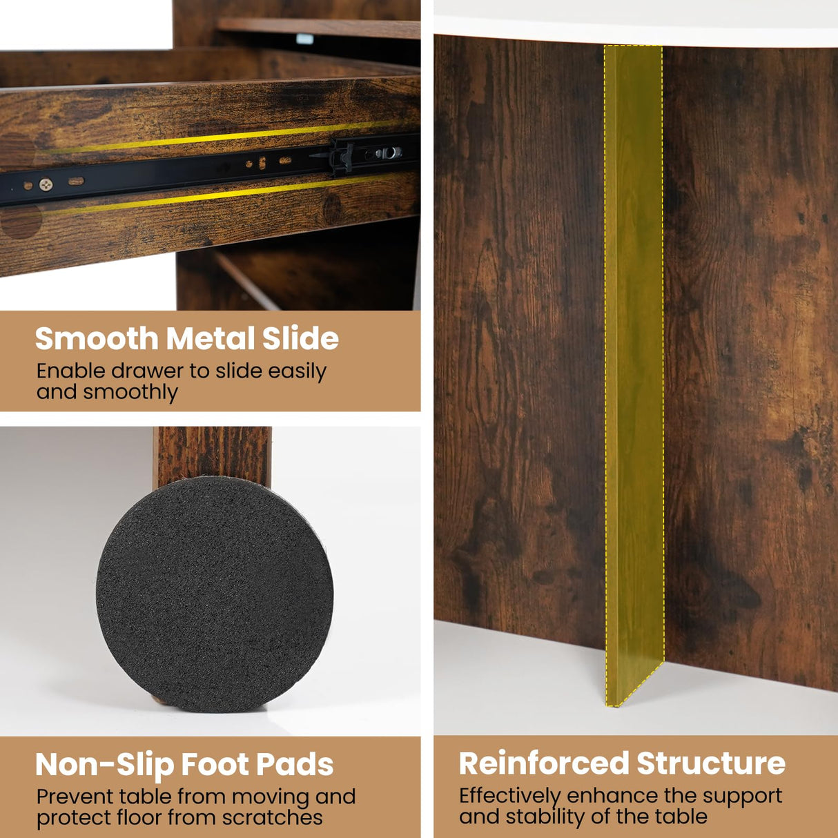 Tangkula Reception Desk, Front Counter Desk with Lockable Drawers, L Shaped Retail Counter with Oval Desktop, Checkout Computer Workstation for Salon Lobby Home Office Tangkula