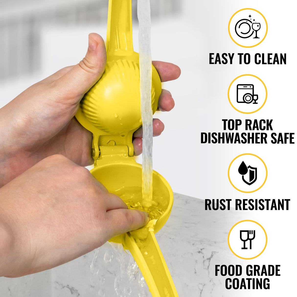 Zulay Kitchen Metal Lemon Squeezer - Handheld Lemon Juicer Squeezer - Easy to Use Citrus Juicer - Manual Press for Extracting the Most Juice Possible - Extracts Every Last Drop Zulay Kitchen