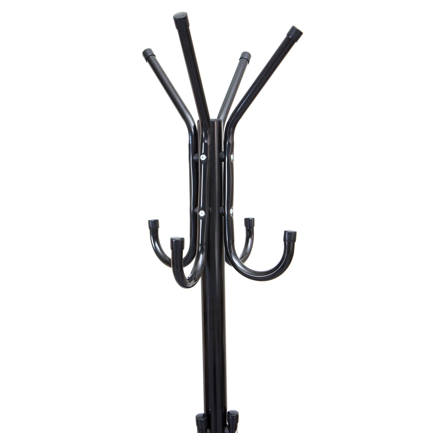 Mind Reader Coat Rack, Hall Tree, Freestanding Organizer, Coat Tree, Hat, Jacket, Purse, Metal, 18"L x 18"W x 68.5"H, Black, 11