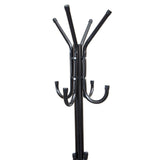 Mind Reader Coat Rack, Hall Tree, Freestanding Organizer, Coat Tree, Hat, Jacket, Purse, Metal, 18"L x 18"W x 68.5"H, Black, 11 Mind Reader