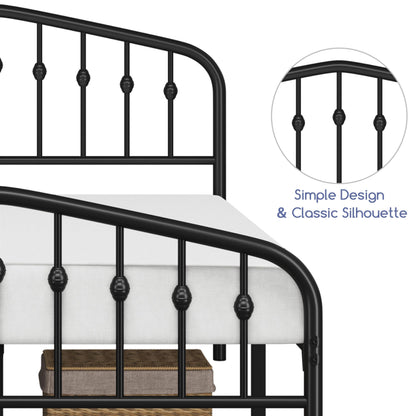 Yaheetech Full Bed Frames Metal Platform Bed with Victorian Style Wrought Iron Headboard and Footboard/Easy Assembly/No Box Spring Needed/Black Full Bed