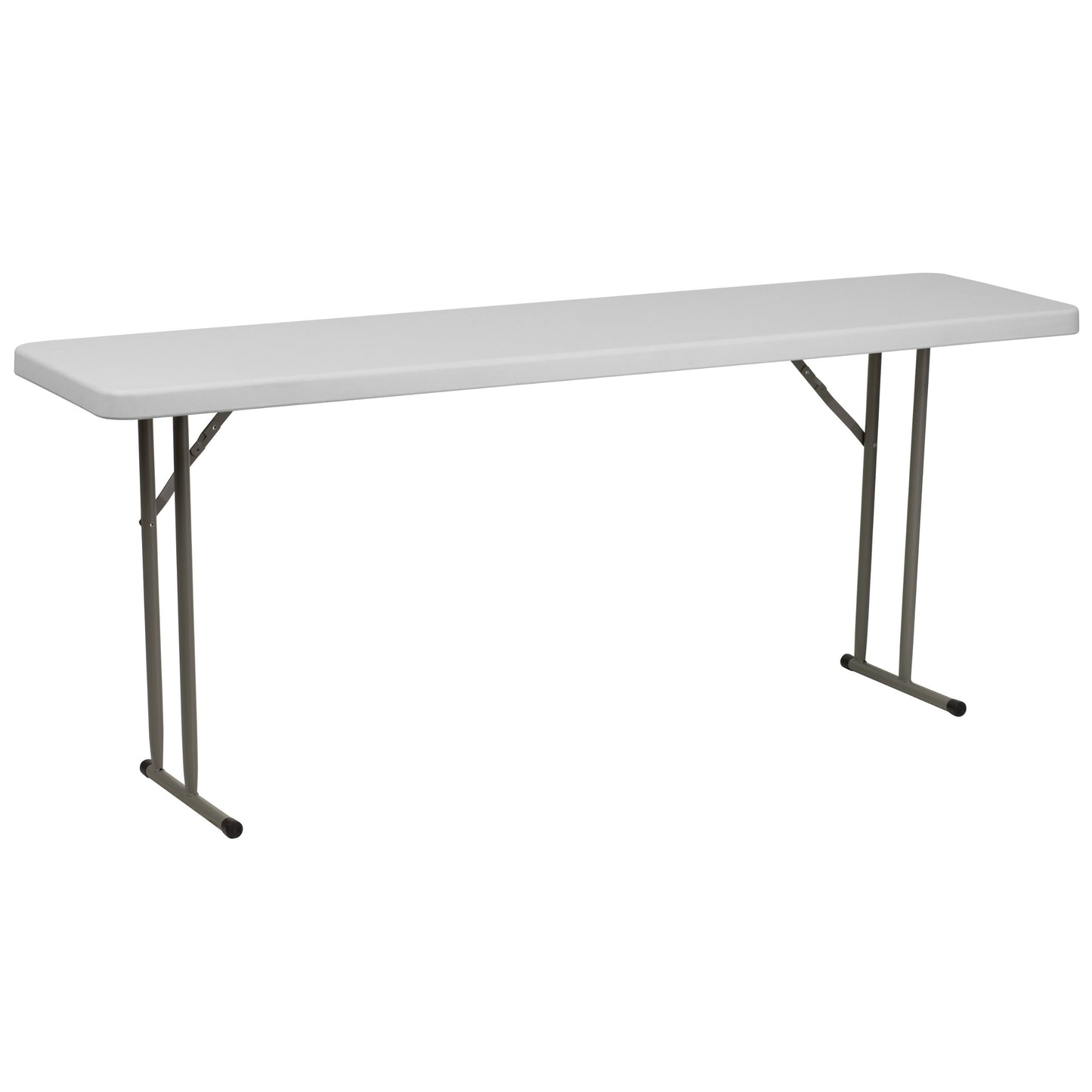 Flash Furniture Kathryn 6' Plastic Folding Training and Event Table, Rectangular Folding Training Table with 220-lb. Static Weight Capacity, White - WoodArtSupply