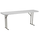 Flash Furniture Kathryn 6' Plastic Folding Training and Event Table, Rectangular Folding Training Table with 220-lb. Static Weight Capacity, White Flash Furniture