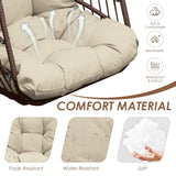 RADIATA Egg Chair Without Stand Luxury Outdoor Patio Wicker Hanging Swing Egg Chairs with Water Resistant Cushions for Patio Backyard Balcony (Brown) RADIATA
