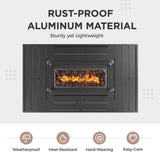 Wisteria Lane 7 Seats Aluminum Outdoor Patio Furniture Set with 54 Inch Propane Gas Fire Pit Table, Modern Patio Conversation Sets with Outdoor Sectional Couch for Backyard, Garden, Dark Grey Wisteria Lane