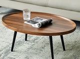 Wooden Coffee Table Rustic Nesting Tables Oval Walnut Coffee Table Modern Sofa Table End Tables for Living Room Home Office Coffee Shop Cavent