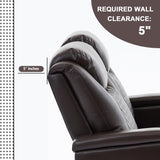 AZXZCS RV Loveseat Recliner, Wall Hugger Recliner Sofa PU Leather with Removable Armrests and Pillows for RVs, Living Rooms, and Home Theaters (Brown, Row of 2) AZXZCS