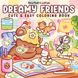 Dreamy Friends: Coloring Book for Adults and Teens Featuring Little Animal Friends and Fantasy Characters in Funny and Cozy Adventures for Relaxation (Cute & Easy Coloring) WoodArtSupply