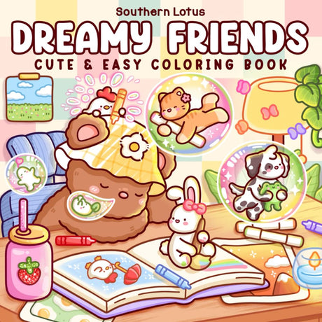 Dreamy Friends: Coloring Book for Adults and Teens Featuring Little Animal Friends and Fantasy Characters in Funny and Cozy Adventures for Relaxation (Cute & Easy Coloring) WoodArtSupply