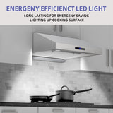 FIREGAS Range Hood 30 inch, Dual Motor Kitchen Hood 900 CFM Stainless Steel Vent Hood for Under Cabinet with 3 Speed Exhaust Fan, Touch Screen, Dishwasher Safe Baffle Filters and LED Lights FIREGAS
