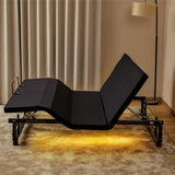 KEIKI King Adjustable Bed Frame with Remote, Head & Foot Incline, Zero Gravity, 4 USB Ports & Under-Bed Nightlight, Quiet Motor Base, Black KEIKI