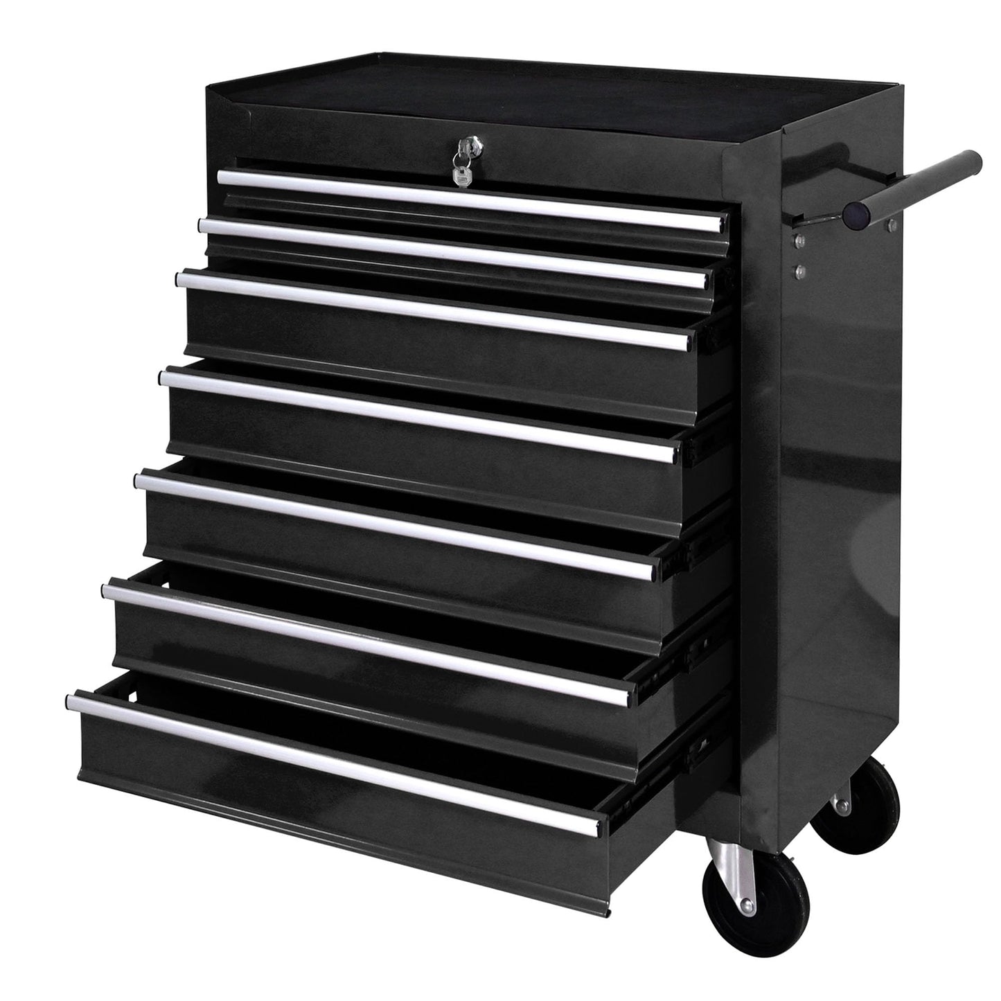 BouPower Rolling Tool Chest, 7-Drawer Rolling Tool Box with Interlock System and Wheels for Garage, Warehouse, Workshop, Repair Shop - WoodArtSupply