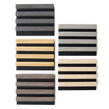 Art3d 5-Pack Sample Acoustic Wood Panels for Wall, Soundproof Wood Slat Panel for Wall and Ceiling - 5 Colors, 6" x 4.7" Art3d