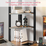 Hasuit Loft Bed with U-Shaped Desk, Charging Station &LED Lights, Metal LED Twin Loft Bed with Open Storage Shelves, Safety Guardrail & Double Ladder,No Box Spring Needed, Black Twin Size Loft Bed Hasuit