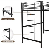 Bonnlo Twin Metal Loft Bed Frame for Kids/Adults/Teens, Space-Saving Design, Black Bonnlo